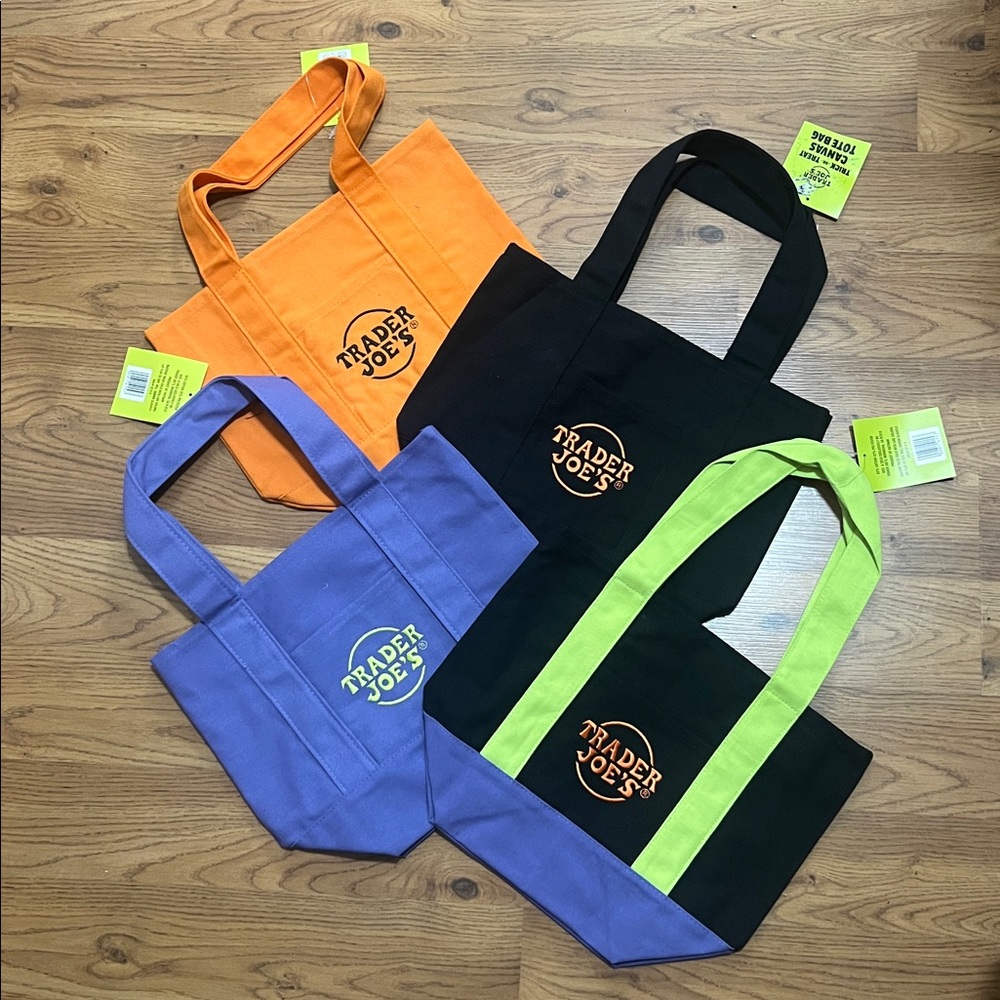 Trader Joe's Reusable Tote Bags Set Fall/Oct colors